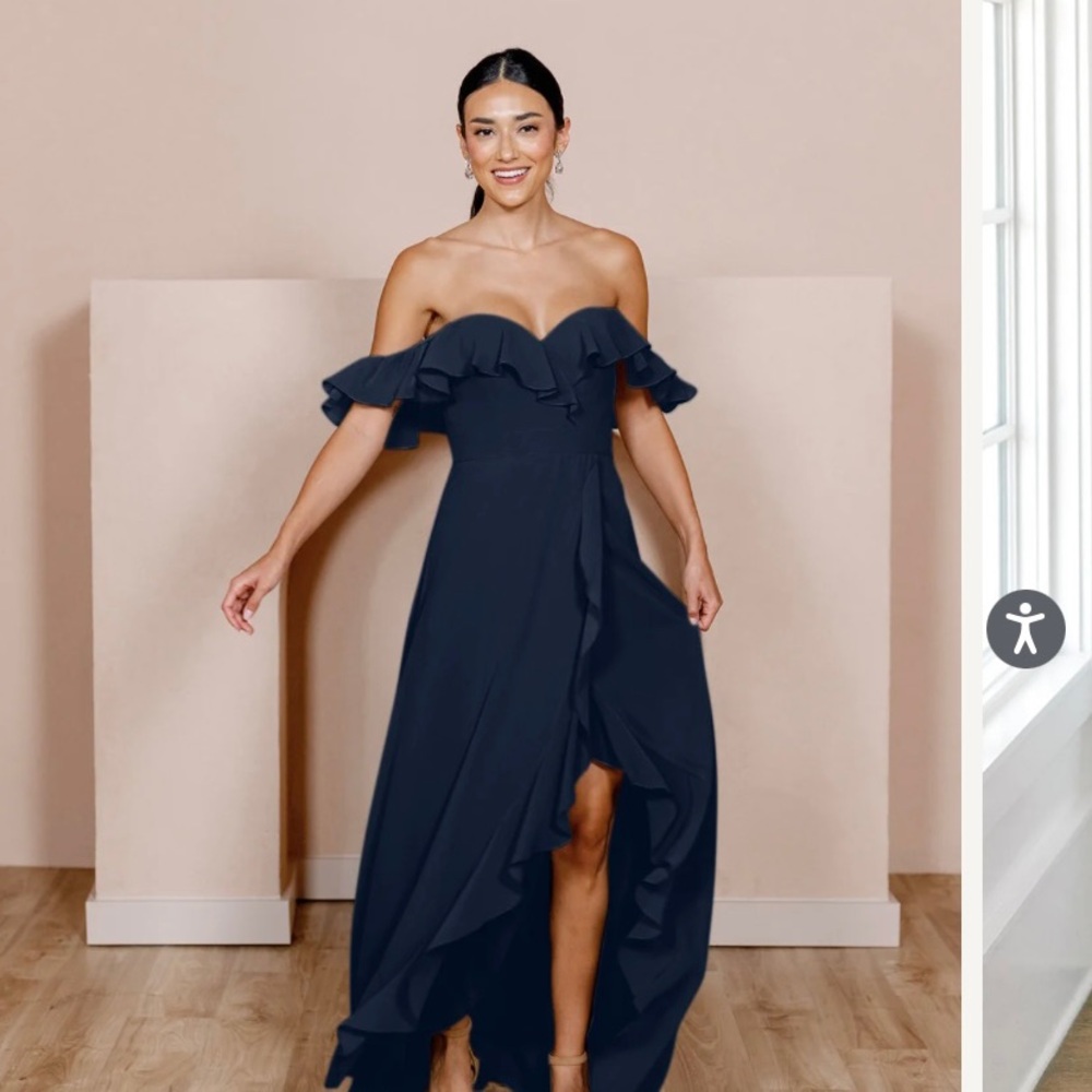 Revelry Scarlet Chiffon Dress Navy